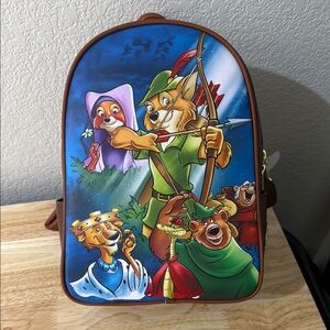 Loungefly Robin Hood Character Backpack - Blue and Brown